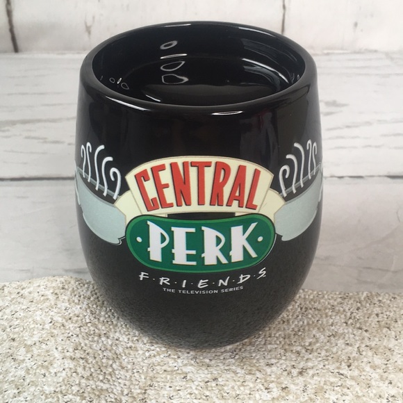 Friends Central Perk Coffee Mug Black Cup TV Logo XL Hidden Handle - Picture 1 of 11
